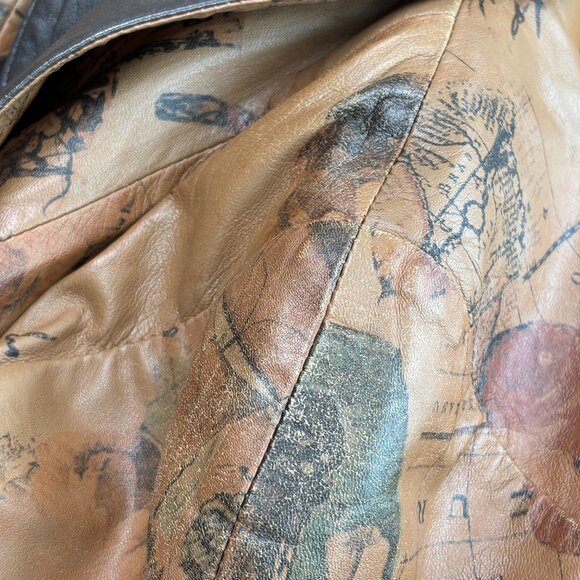 Vintage Printed Collage Leather Jacket - Picture 9 of 16
